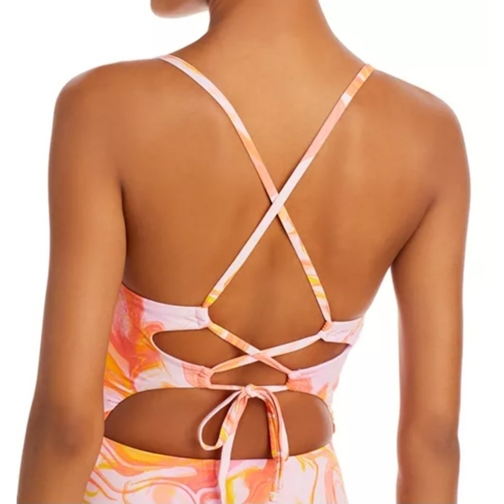 Aqua Swimsuit Size M Pink Orange - Picture 3 of 9